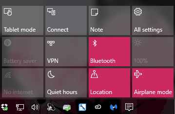 Windows 10 action Center