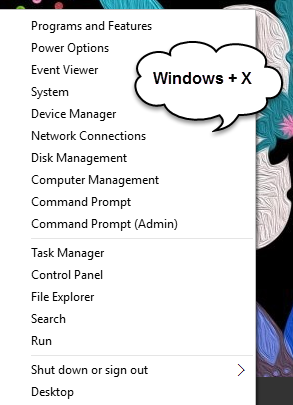 Winkey + X